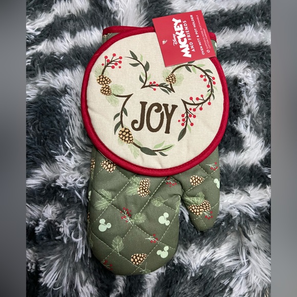 Disney Mickey Mouse Joy Oven Mitt & Potholder 2-piece Set Christmas NWT - Picture 4 of 6